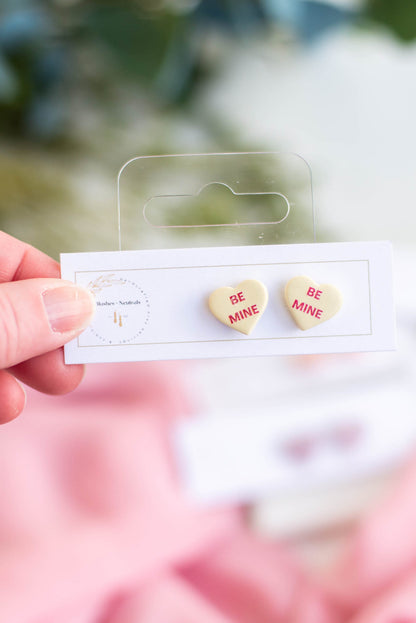 Clay Conversation Heart Stud Earrings