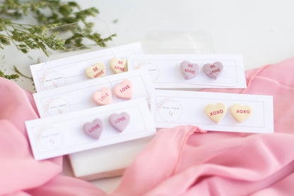 Clay Conversation Heart Stud Earrings