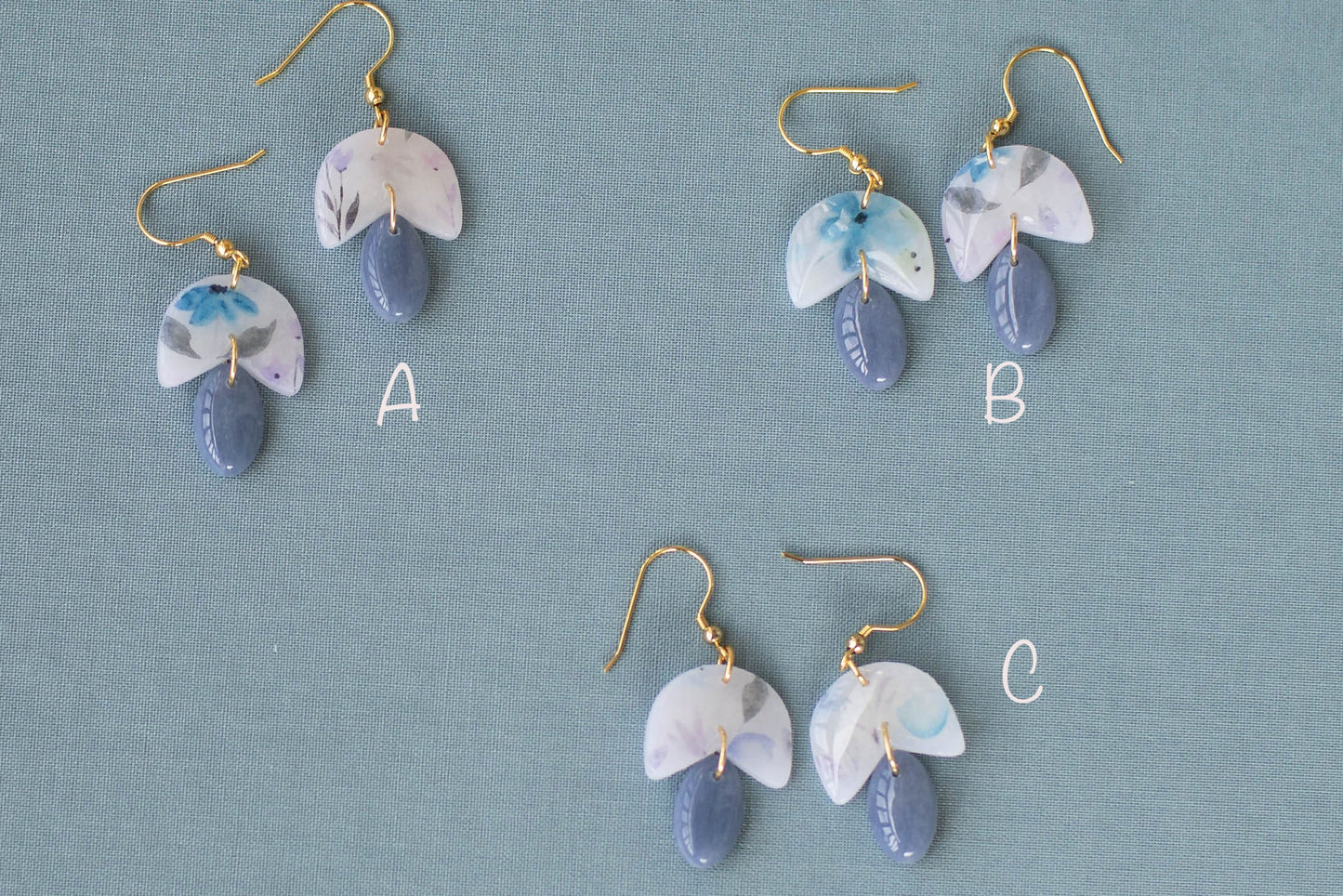 Watercolor Floral Clay Earrings