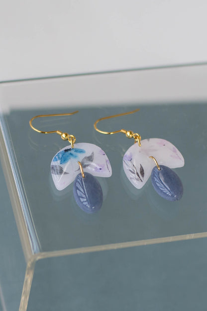 Watercolor Floral Clay Earrings