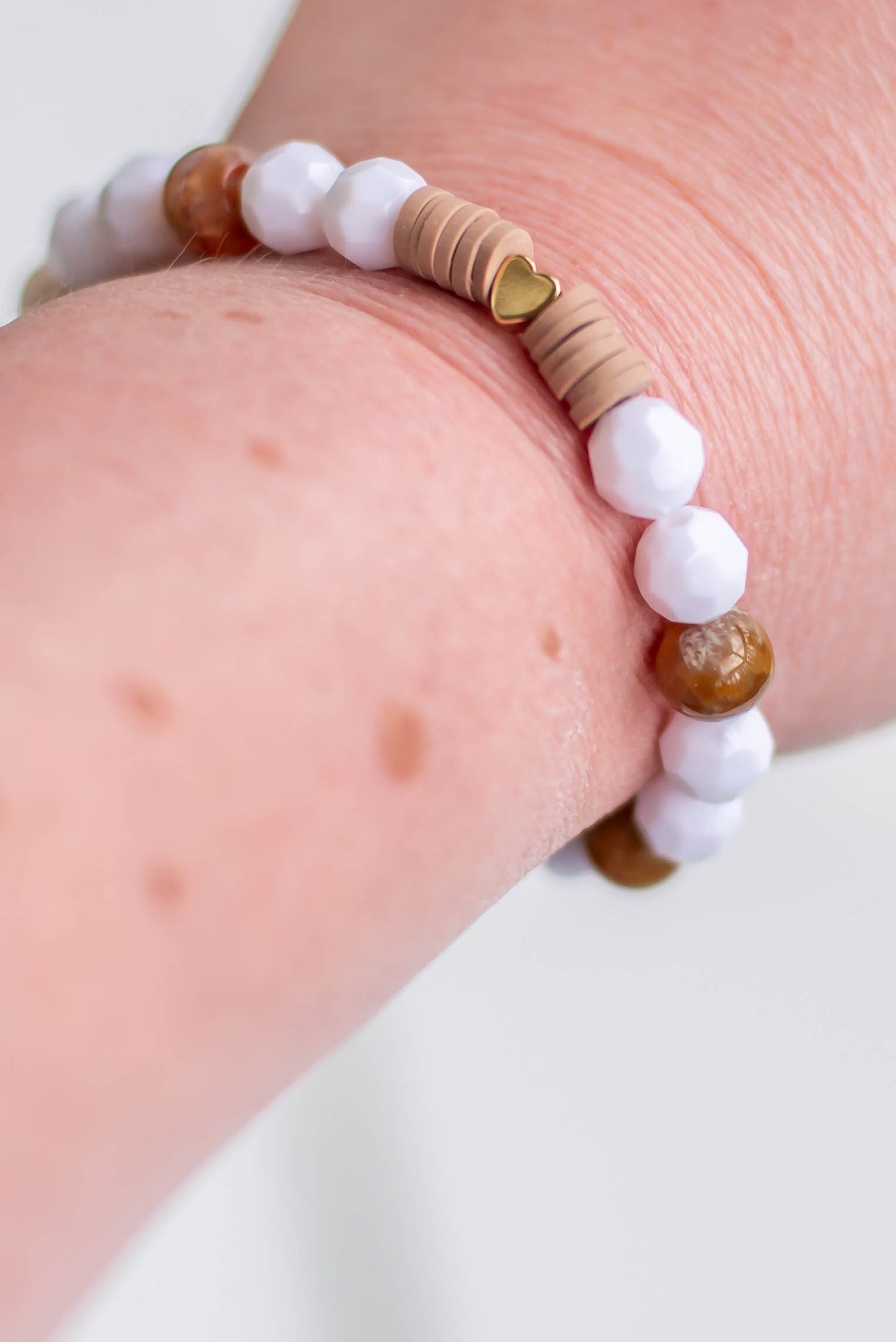 Beaded Bracelet with Gold Filled Heart