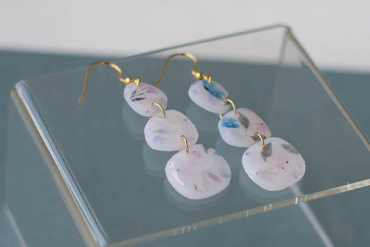 Floral Translucent Clay Earrings