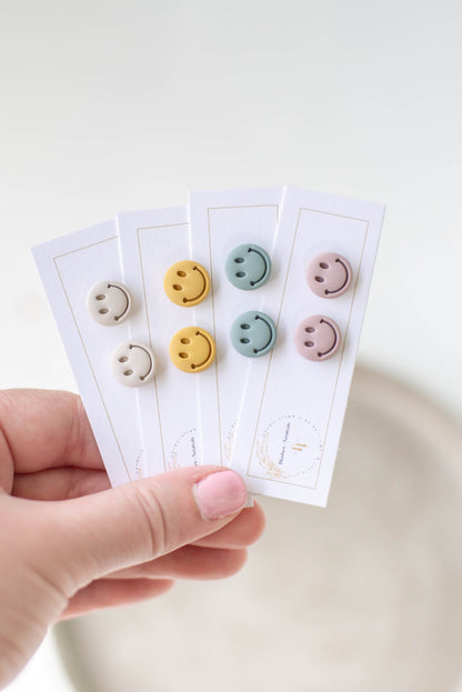 Smiley Face Clay Studs