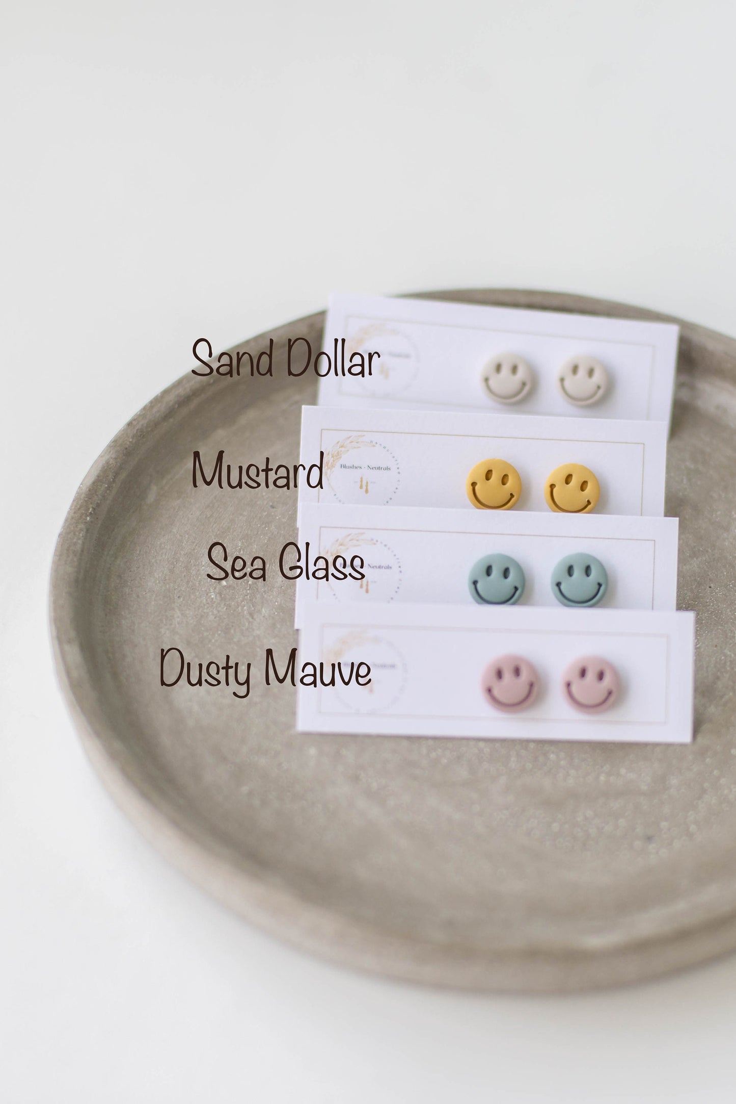 Smiley Face Clay Studs