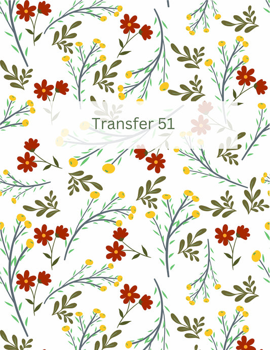 Red Floral Transfer Paper- TP51