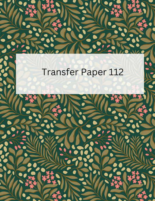 TP112- Green Floral Clay Transfer Paper