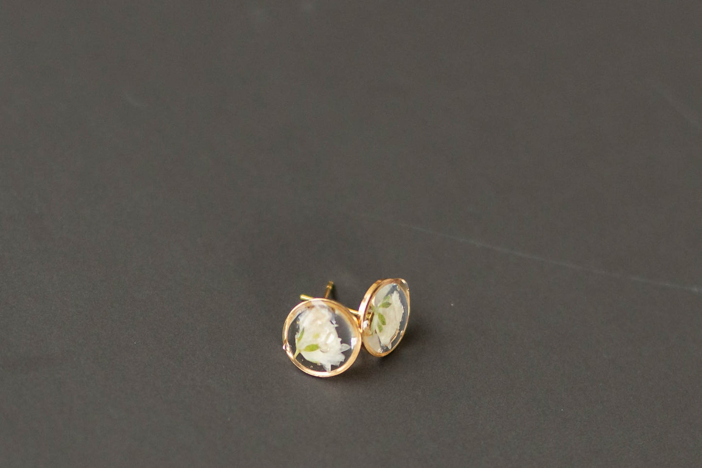 Tiny Pressed Floral Studs