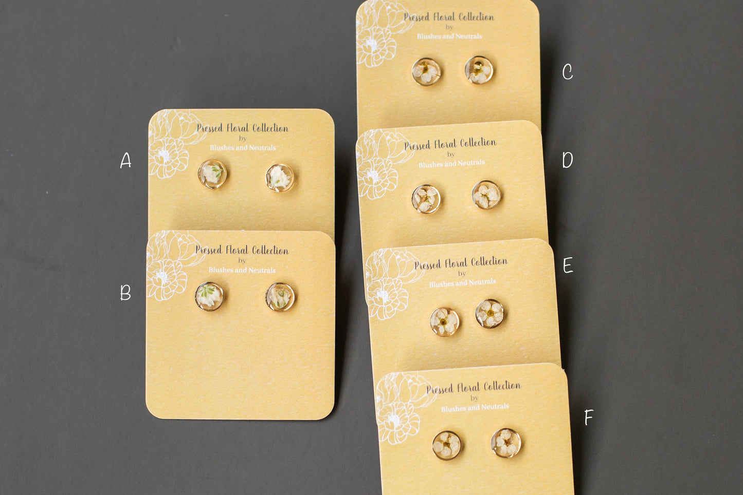 Tiny Pressed Floral Studs