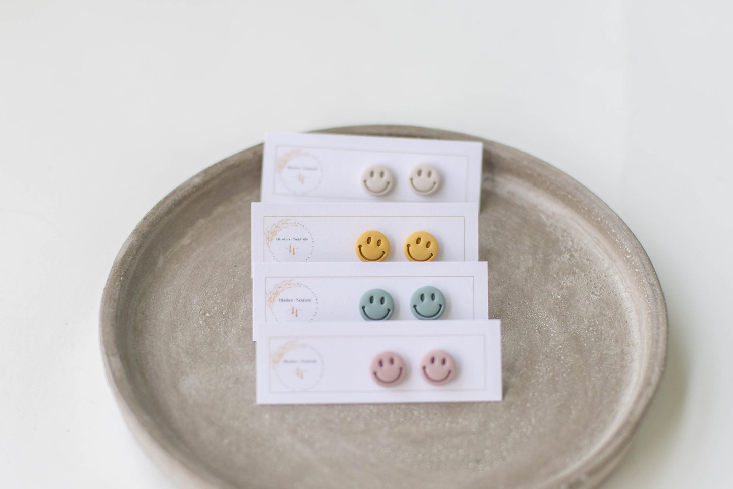 Smiley Face Clay Studs