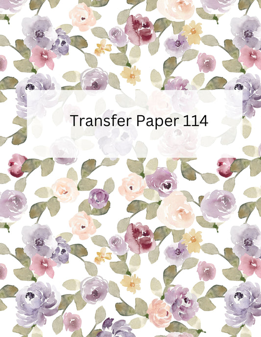 TP114- Watercolor Floral Transfer