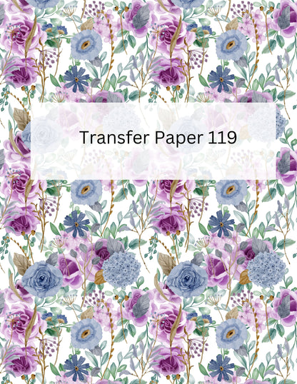 TP119- Blue and Purple Floral Transfer