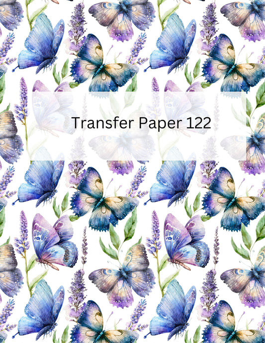 TP122- Blue and Purple Butterfly Transfer Sheet