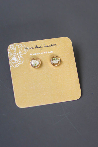 Tiny Pressed Floral Studs