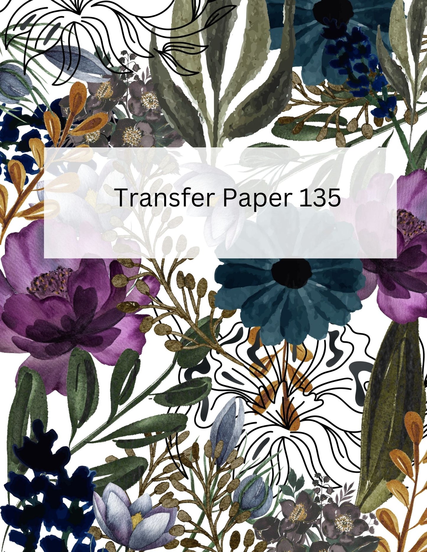 TP135 | Dark Floral Transfer Paper for Polymer Clay